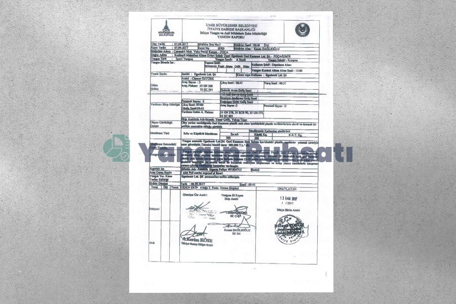 İtfaiye Yangın Raporu - Yangın Ruhsatı COM